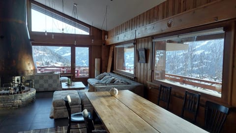 Natural landscape, Living room, Seating area, Mountain view