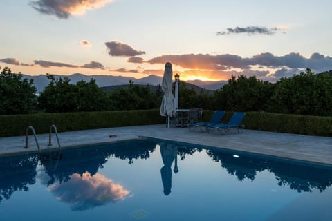 Nearby landmark, Natural landscape, Pool view, Swimming pool, Sunset