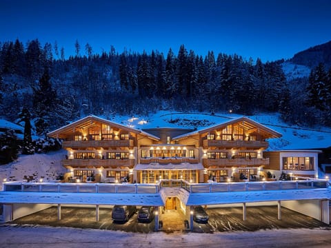 Property building, Facade/entrance, Winter, View (from property/room), Mountain view