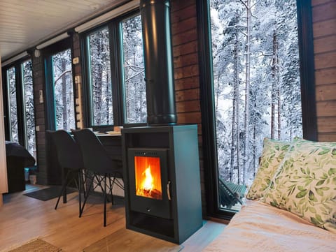 Seating area, fireplace