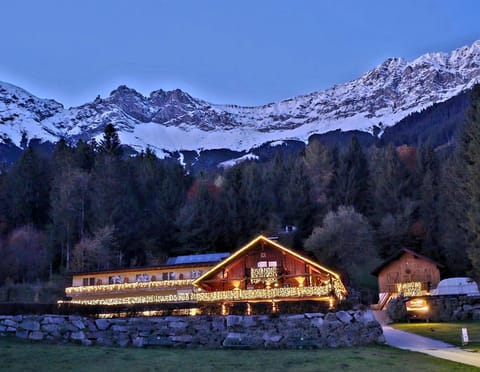 Property building, Night, Winter, Mountain view