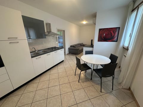 Kitchen or kitchenette, Living room, Dining area, oven, stove