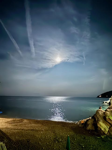 Night, Natural landscape, Beach, Sea view