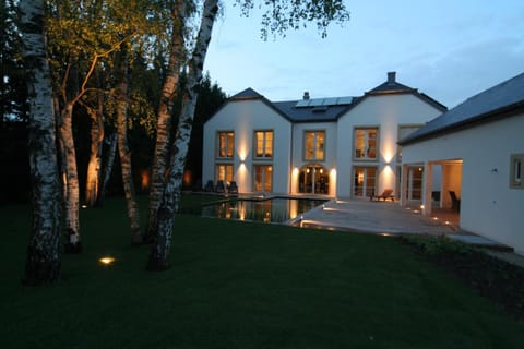 Property building, Night, Garden