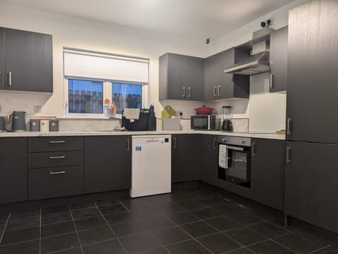 Kitchen or kitchenette, dishwasher, oven, stove, toaster