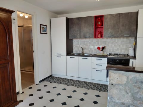 Kitchen or kitchenette, oven, stove