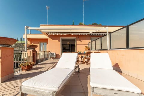Property building, Day, View (from property/room), Balcony/Terrace, sunbed