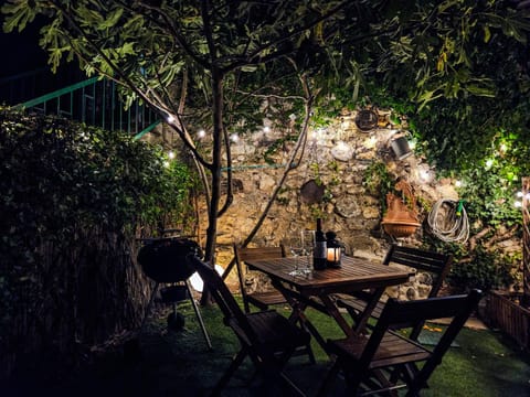Patio, Night, Garden, Dining area, Garden view