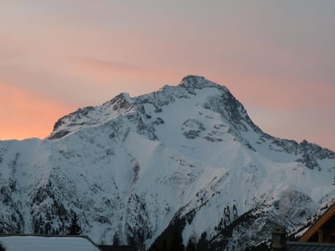 Natural landscape, Winter, Mountain view, Sunset