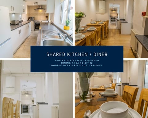 Kitchen or kitchenette, Dining area, Communal kitchen, dishwasher, oven, stove