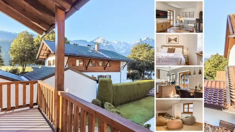 Bed, Day, Natural landscape, Game Room, TV and multimedia, View (from property/room), Balcony/Terrace, Kitchen or kitchenette, Living room, Seating area, Dining area, Bedroom, Mountain view, cot, fireplace, internet
