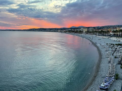 Beach, Sea view, Sunset