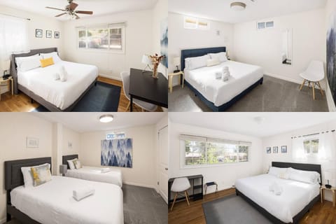 Bed, Bedroom, group of guests