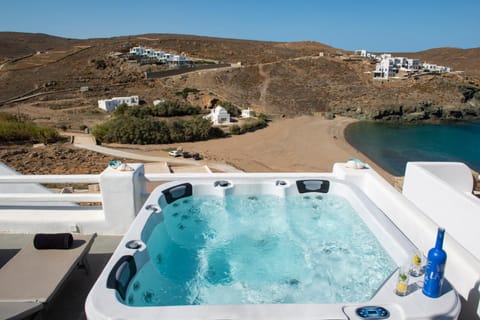 Hot Tub, View (from property/room), Seating area, Beach, Sea view