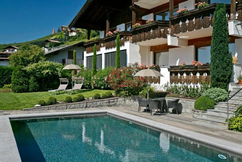 Property building, Patio, Garden, Swimming pool