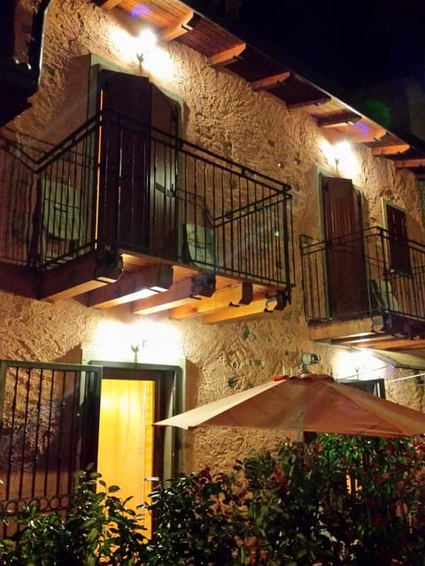 Patio, Facade/entrance, Night, Balcony/Terrace