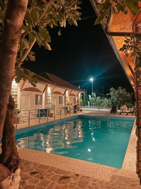 Property building, Night, Pool view, Swimming pool