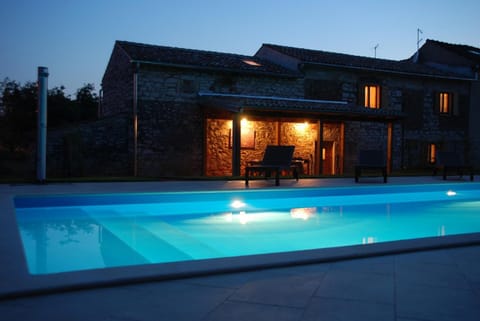 Property building, Garden, Swimming pool, Sunset