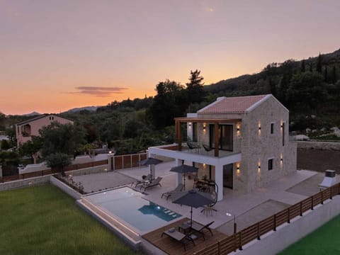 Property building, Swimming pool, Sunset, sunbed