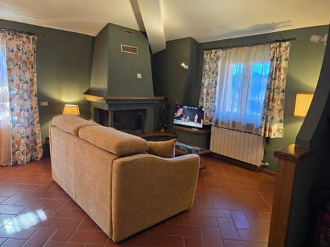 Living room, fireplace