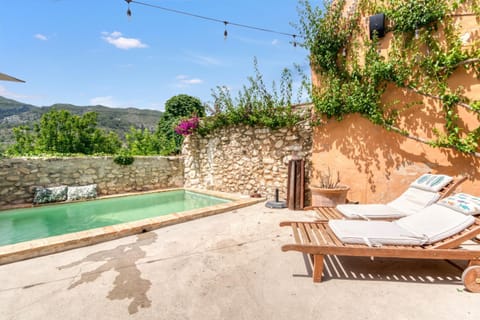 Property building, Living room, Swimming pool