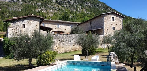 Property building, Autumn, Swimming pool