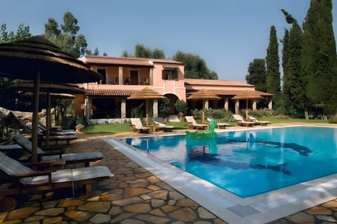 Property building, Living room, Swimming pool
