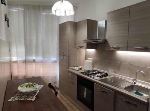 Kitchen or kitchenette, dishwasher, stove