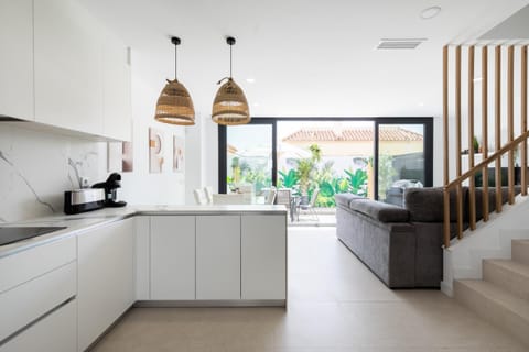 Patio, Kitchen or kitchenette, Living room, Seating area, dishwasher, stove, toaster