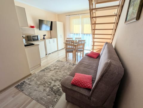 Kitchen or kitchenette, Living room, Seating area