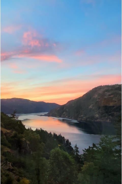 Natural landscape, Mountain view, Mountain view, Sea view, Sunset