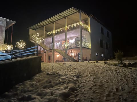 Property building, Night, Winter