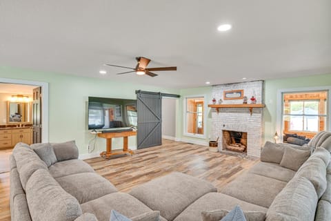 Private Indoor Hot Tub Fish and Boat on Sylvan Lake House in Rome City