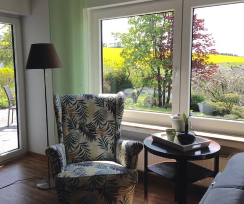 Living room, Seating area, Garden view