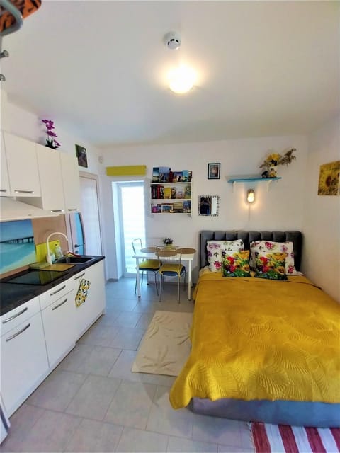 Bed, Kitchen or kitchenette, Photo of the whole room