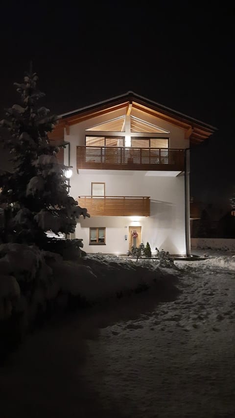 Property building, Night, Winter