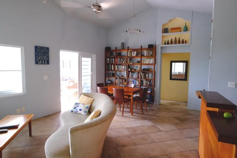 Library, Living room, Dining area