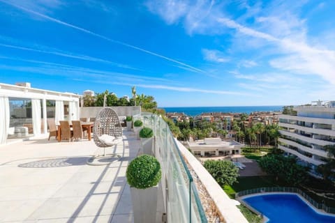 Property building, Day, View (from property/room), Balcony/Terrace, Sea view, sunbed