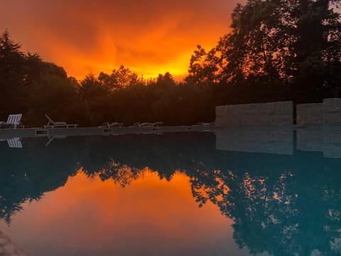 Swimming pool, Sunset