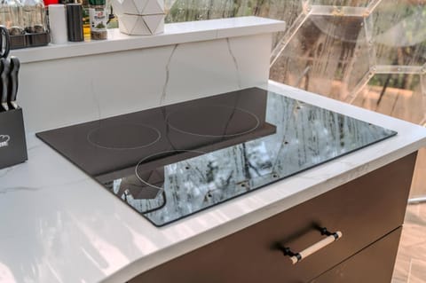 Kitchen or kitchenette, stove, kitchen