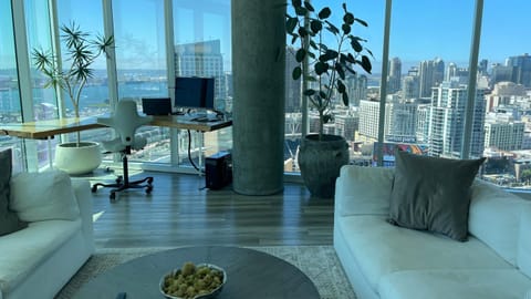 Living room, Seating area, City view