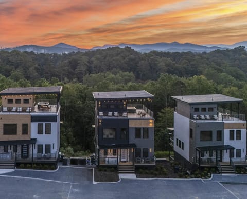 Property building, Natural landscape, Mountain view, Sunrise
