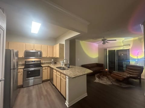 Living room, kitchen