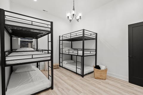 Bedroom, bunk bed, wardrobe, laundry