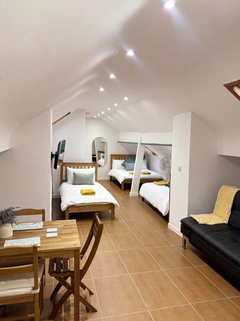 Bed, TV and multimedia, Living room, Photo of the whole room, Seating area, Dining area, Bedroom