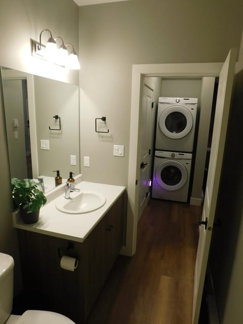 Bathroom, washing machine, dryer