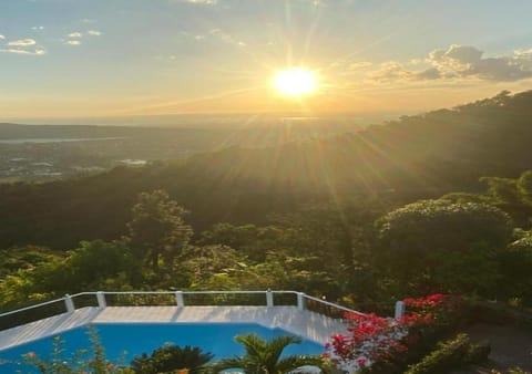 Natural landscape, Mountain view, Pool view, Swimming pool, Sunset