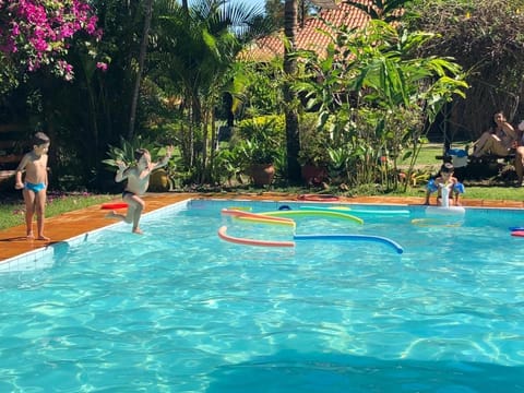Swimming pool, children, group of guests