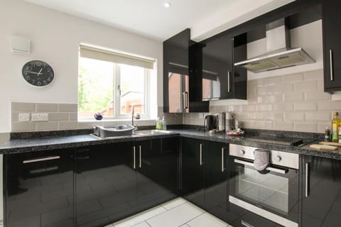 Kitchen or kitchenette, Dining area, dishwasher, oven, stove, toaster