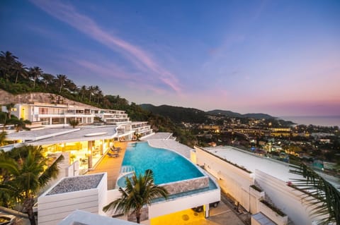 Spring, Night, Seating area, Dining area, Pool view, Sea view